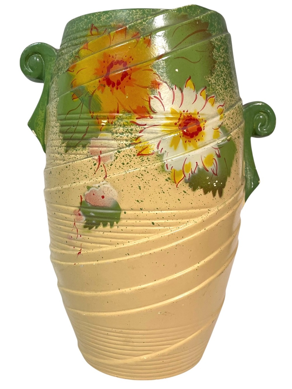 Antique 1920s Sylvac Pottery Art Deco Vase 1345 - Made in England - Garden Daisy
